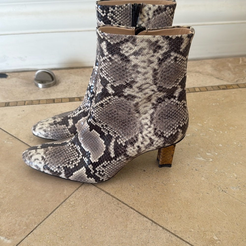 Staud snake print leather boots